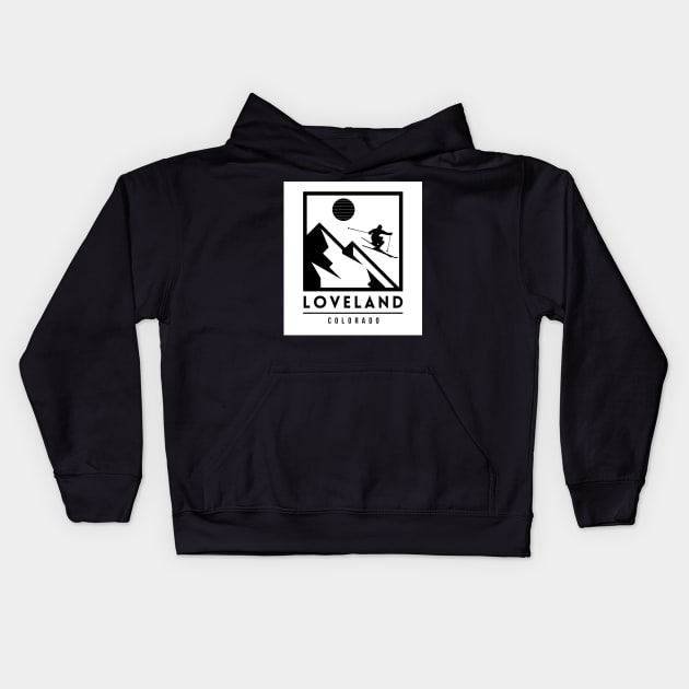 Loveland ski - Colorado usa Kids Hoodie by UbunTo